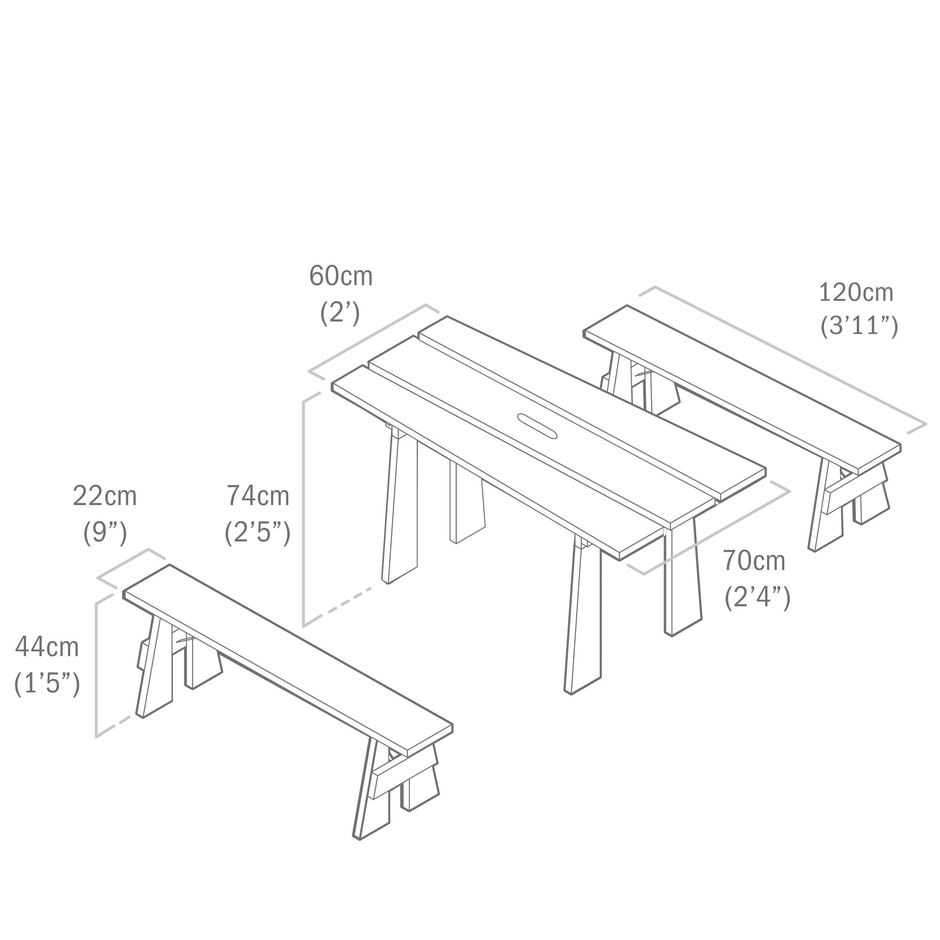 Tables and benches 120